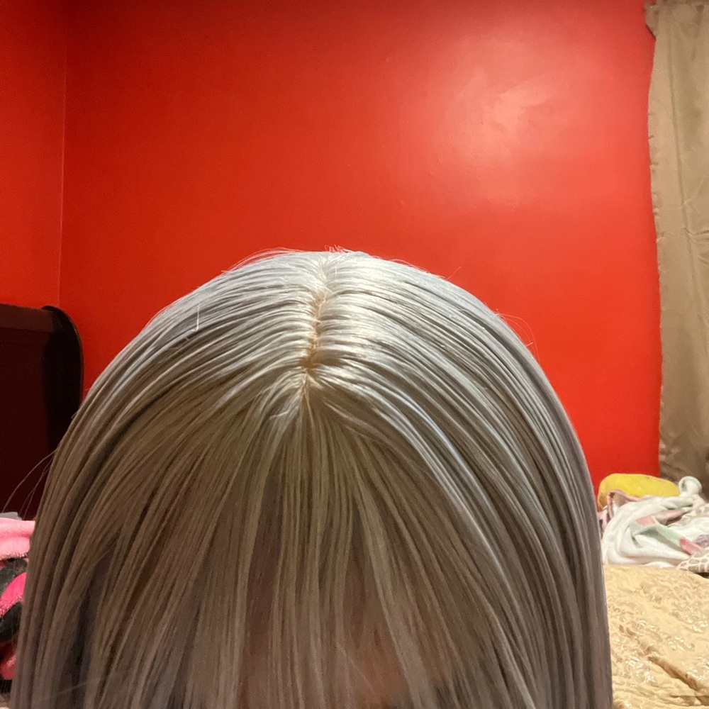 Light blue synthetic wig wig